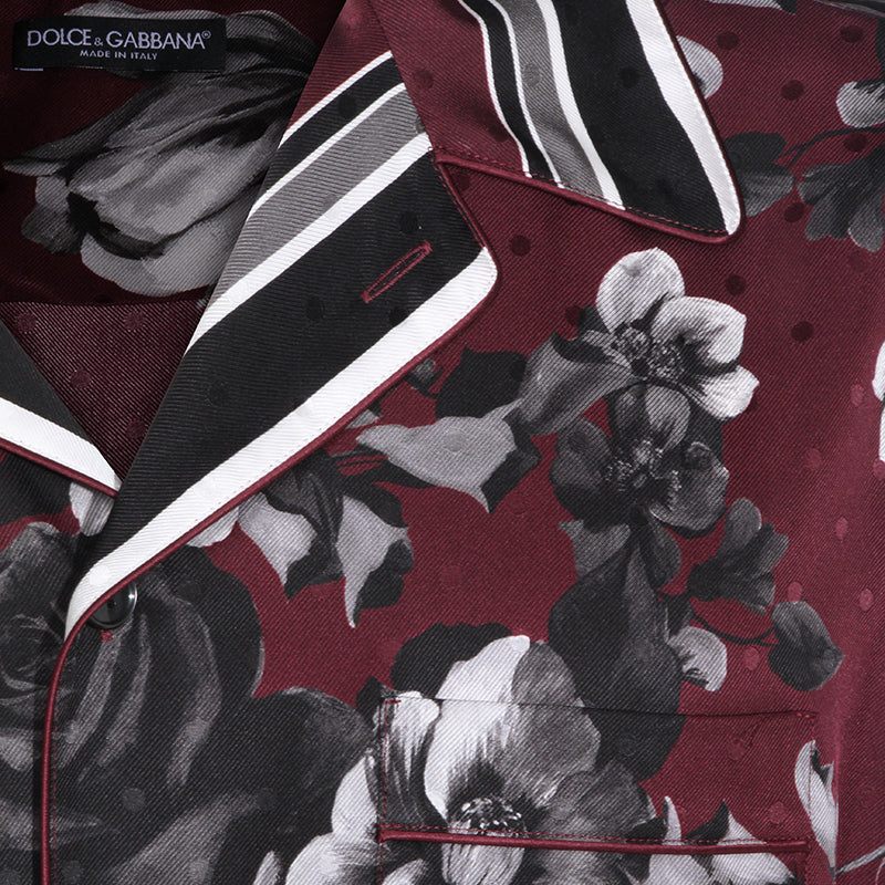 Dolce & Gabbana Shirts Bordeauxblack Seta