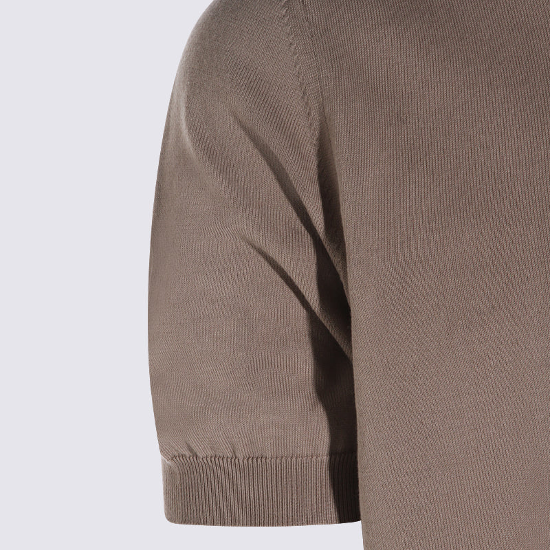 K-Way T-shirts and Polos Beige Taupe _100 % Co