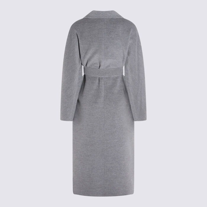 Max Mara Coats Light Grey Wo Cashmere