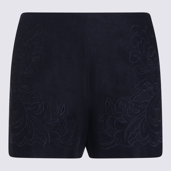 Twin-Set 55% Linen bermudas in navy
