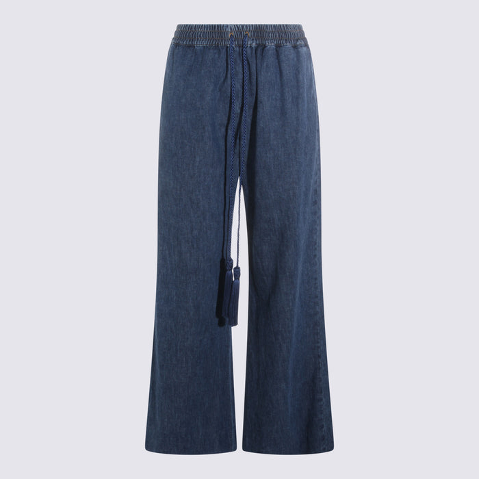 Valentino Trousers Medium Blue _100 % Co