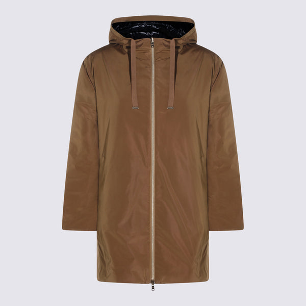 Herno 100% Polyamide coat in camel