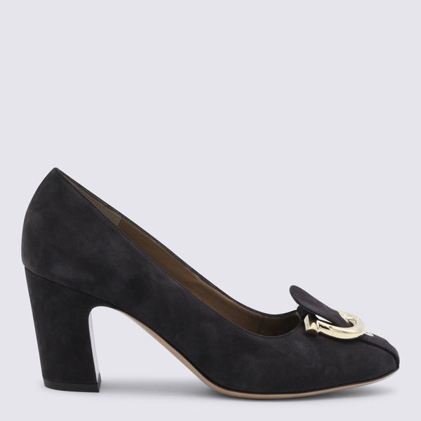 Ferragamo Suede upper pump in black
