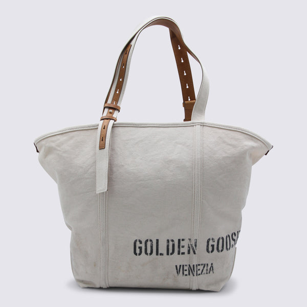 Golden Goose 100% cotton tote bag in beige