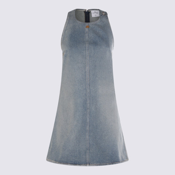 Courreges 100% cotton dress in blue