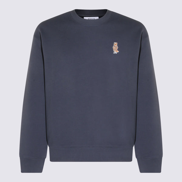 Maison Kitsune' 100% Cotton sweater in gray