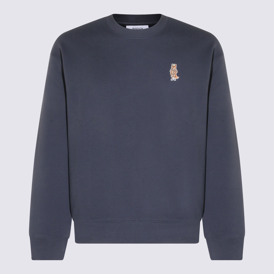 Maison Kitsune' 100% Cotton sweater in gray
