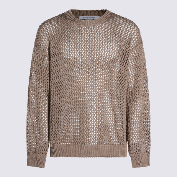 Maison Kitsune' 100% Cotton sweater in beige