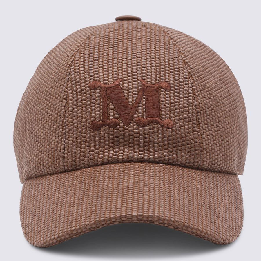 Max Mara 2614571012600 49% Cotton baseball cap in brown