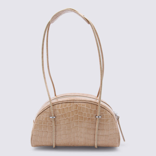 By Far 100% Leather shoulder bag in beige