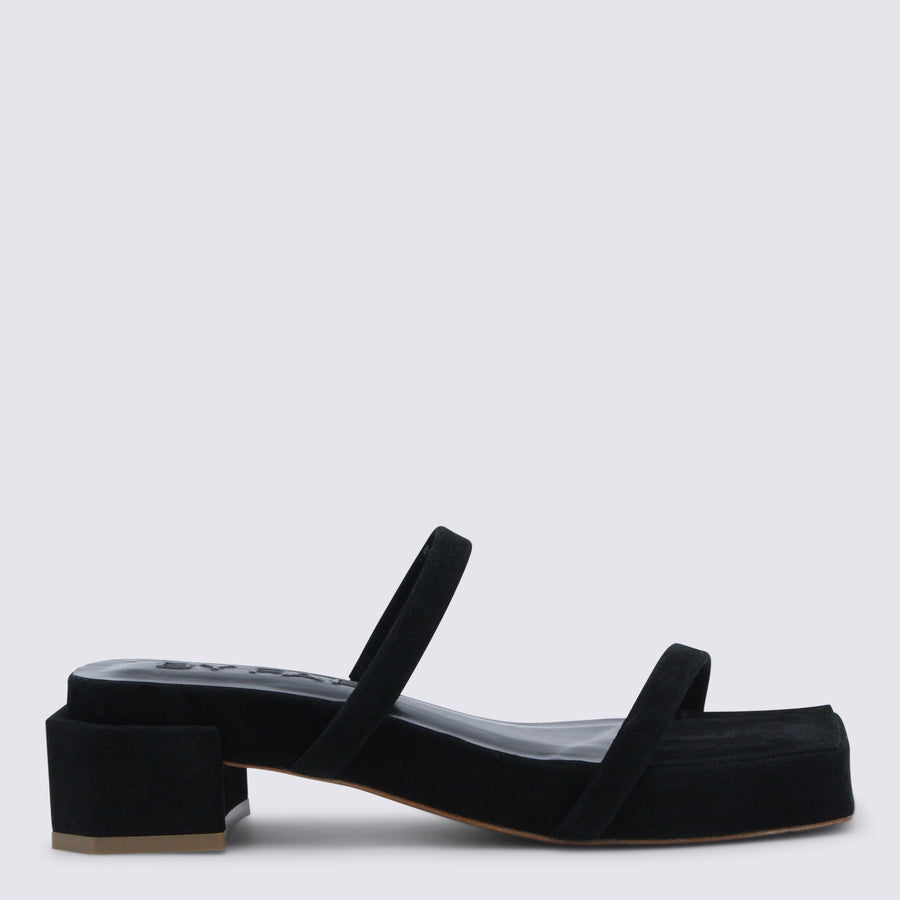 By Far Suede upper sandal in black