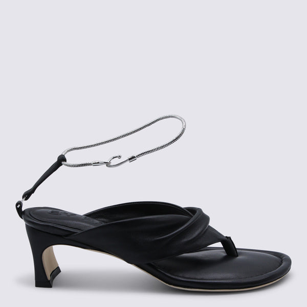 By Far Leather sandal in black