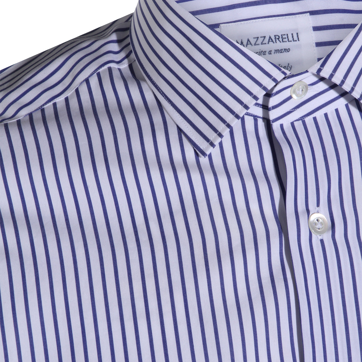 Mazzarelli Shirts Bianco-blu _100 % Co