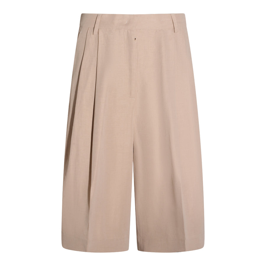 Fabiana Filippi 64% Viscose 36% Linen bermuda shorts in beige