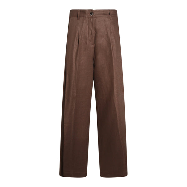 Nine In The Morning 100% Linen trousers in brown