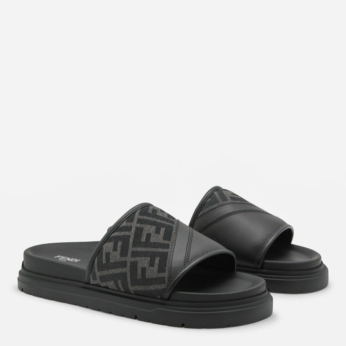 Fendi Flat Shoes Black _cover Tex/le Sole El