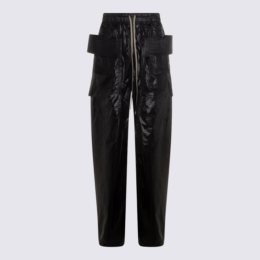 Rick Owens Drkshdw 100% polyamide cargo pants in black