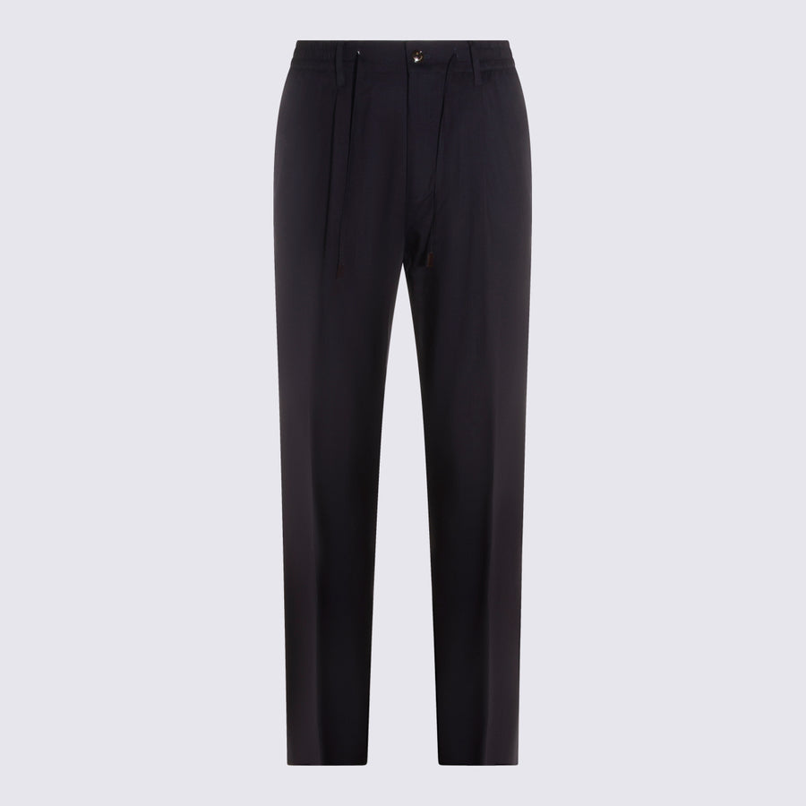 Montecore 100% wool-viscose blend trousers in navy