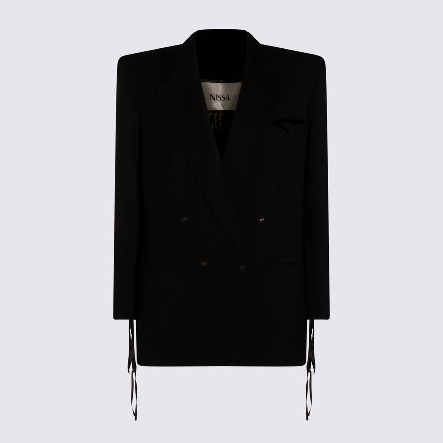 Nissa 35% polyester blazer in black