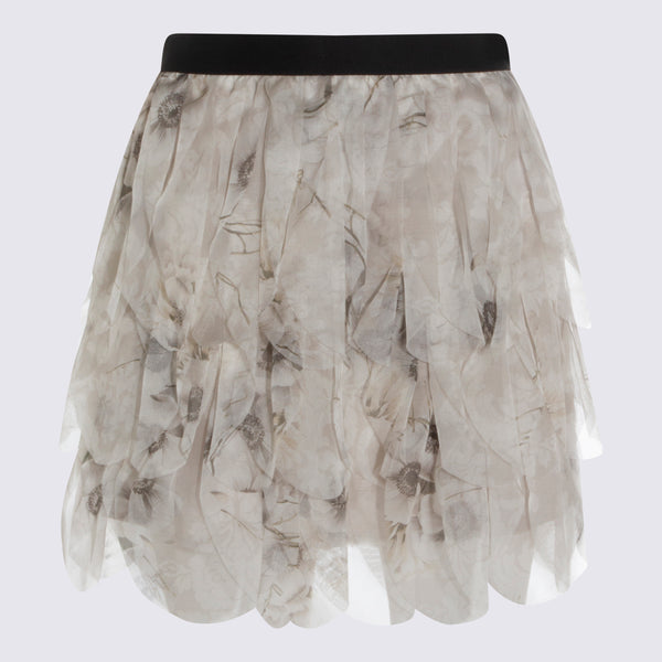 Max Mara 100% Silk skirt in gray