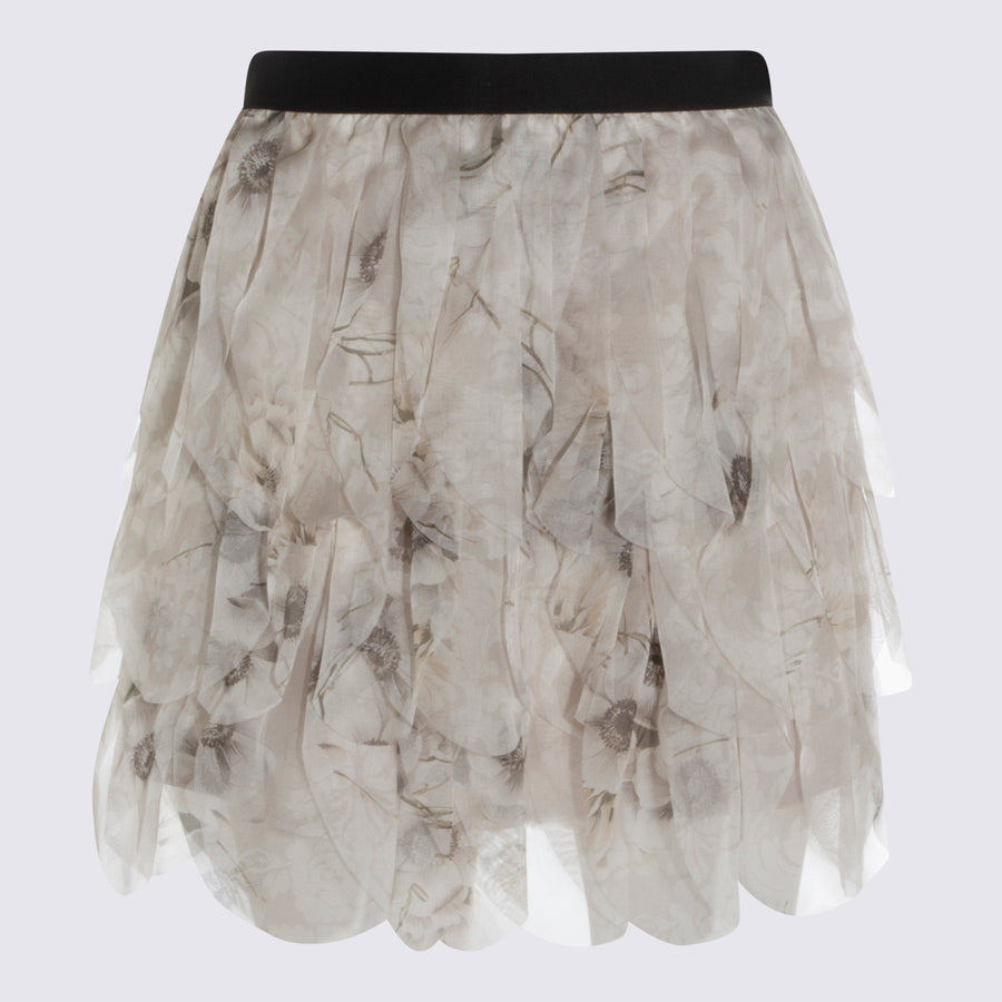 Max Mara 100% Silk skirt in gray