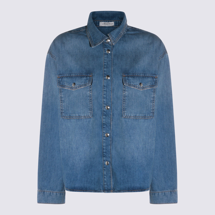 Anine Bing 100% Cotton shirt in blue