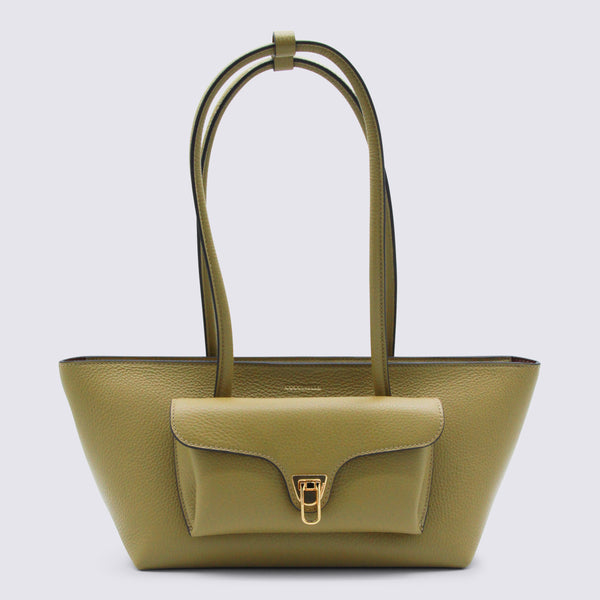 Coccinelle 100% leather tote bag in green