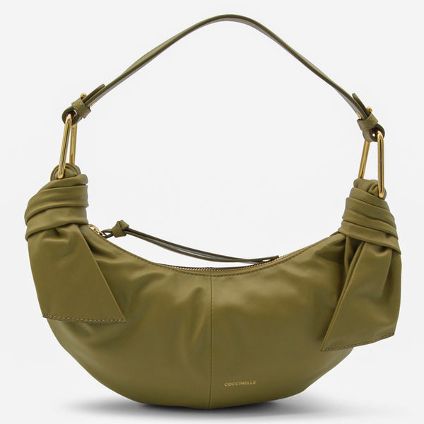 Coccinelle 100% Leather shoulder bag in green
