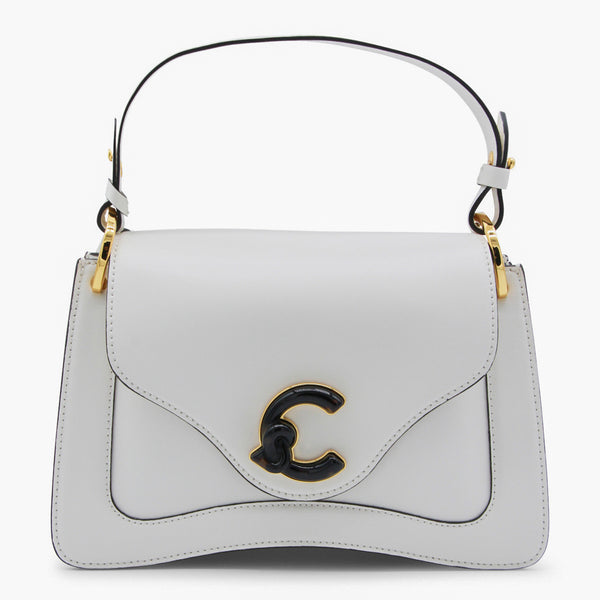 Coccinelle 100% Leather top handle bag in white