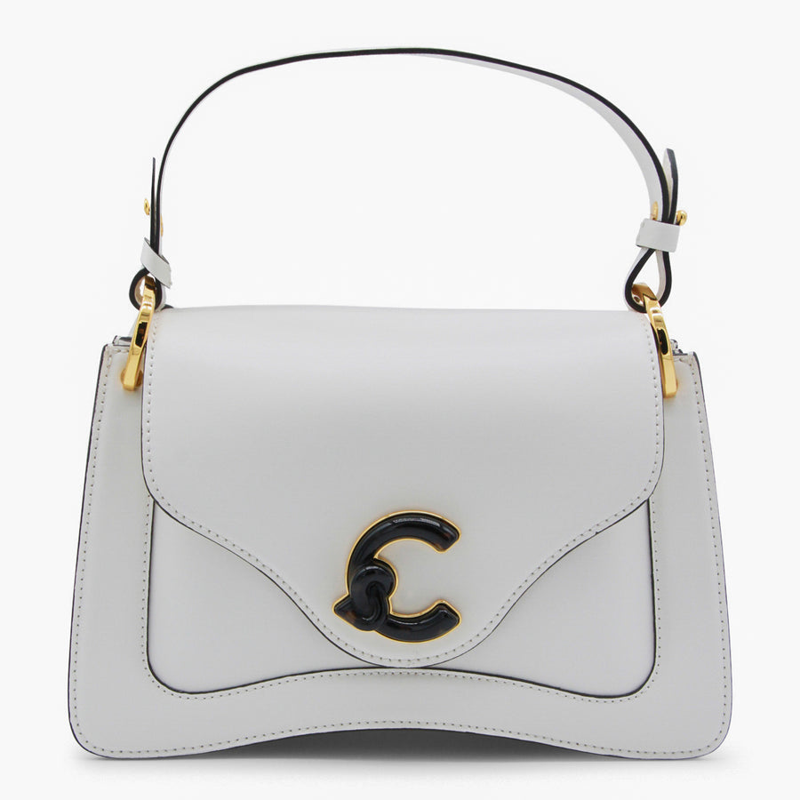 Coccinelle 100% Leather top handle bag in white