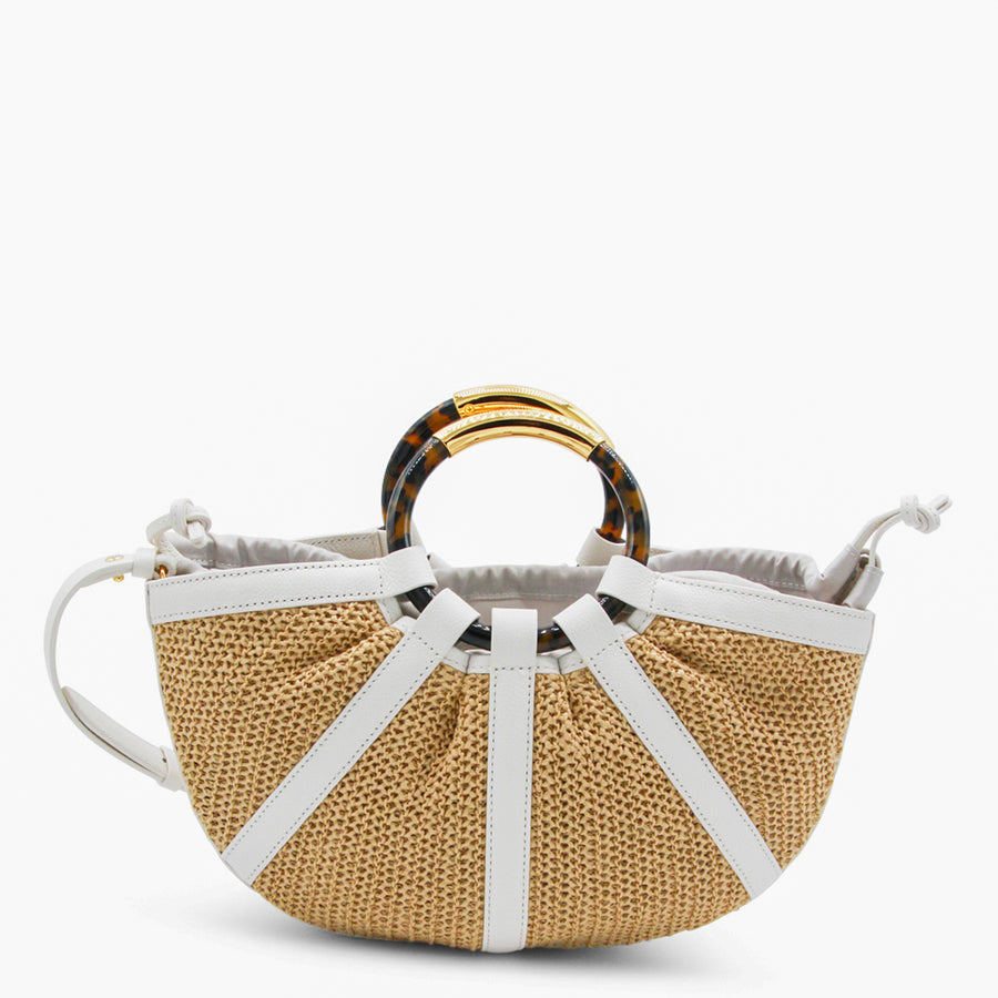 Coccinelle 100% leather top handle bag in beige