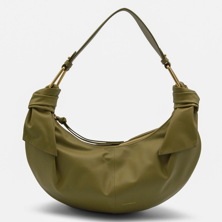 Coccinelle 100% leather shoulder bag in green