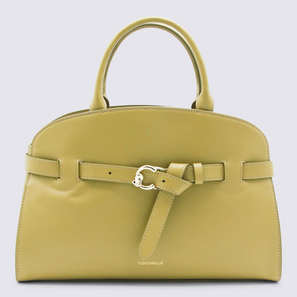 Coccinelle 100% leather top handle bag in yellow