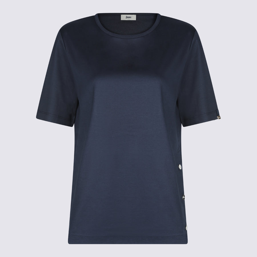 Herno 100% Cotton t-shirt in navy