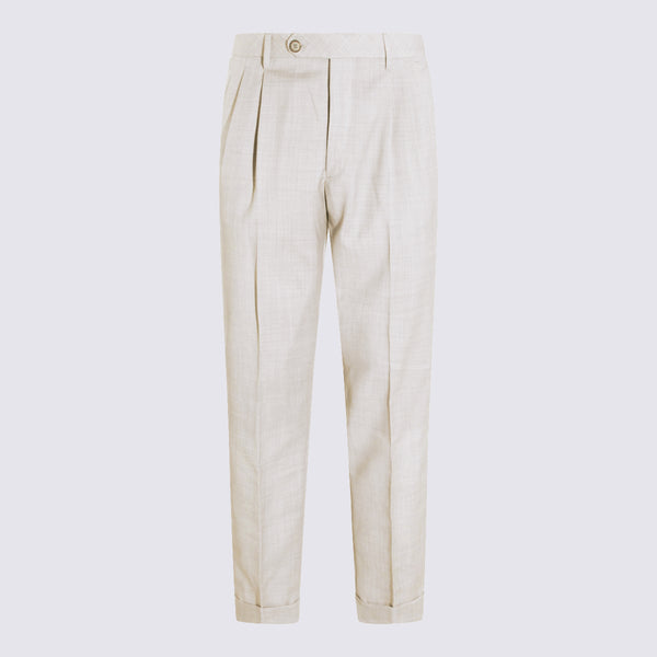 Gta Il Pantalone 100% Wool-Viscose blend trousers in beige