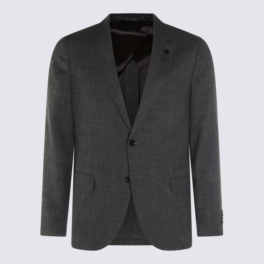 Lardini 71% Wool blazer in gray