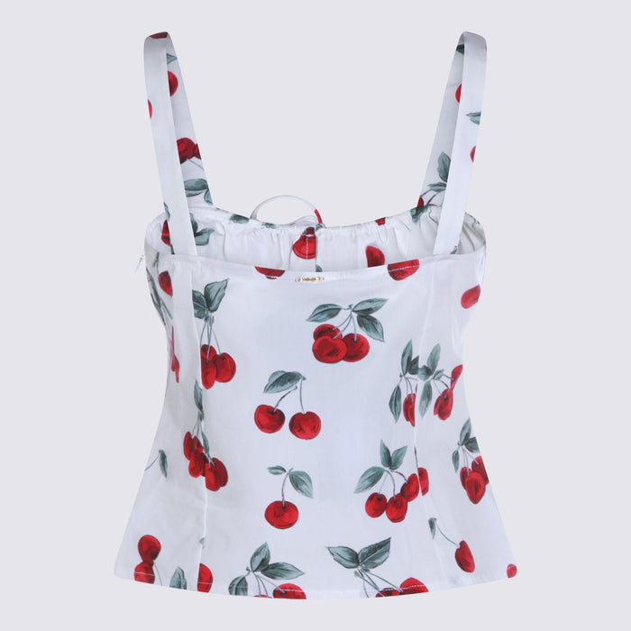 Twin-set Top Cherries White/red