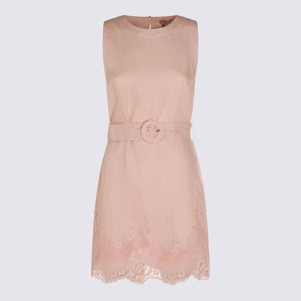 Twin-Set 100% Linen dress in pink