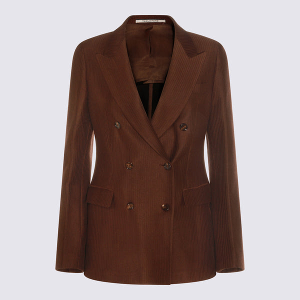 Tagliatore 100% Cotton blazer in brown
