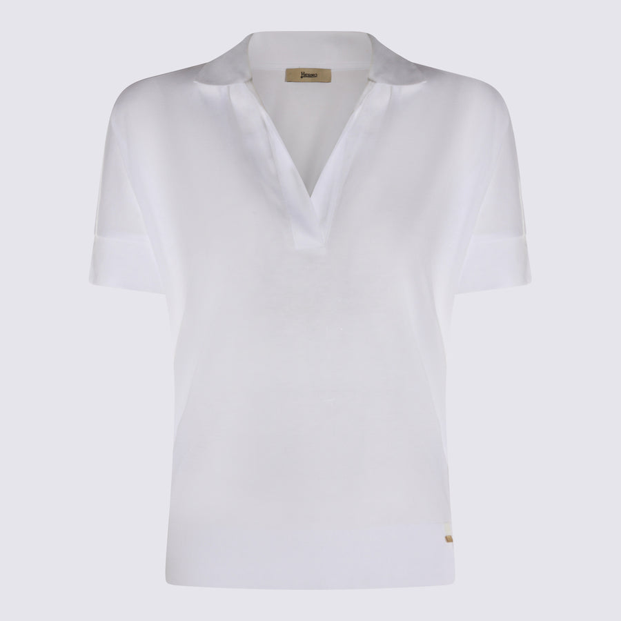 Herno 67% lyocell 33% cotton t-shirt in white