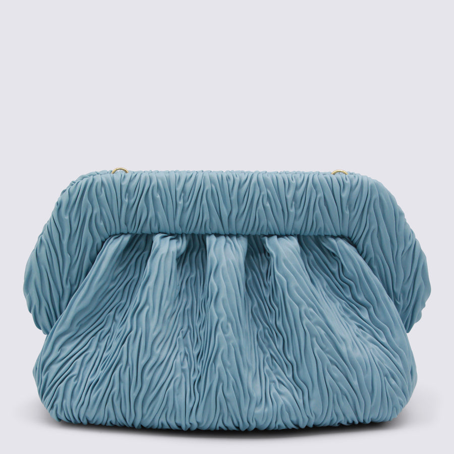 Themoire' 100% Leather clutch in blue