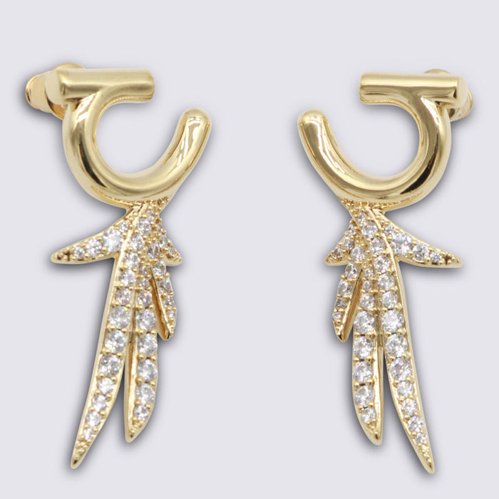 Ferragamo Bijoux Golden Brass Glass