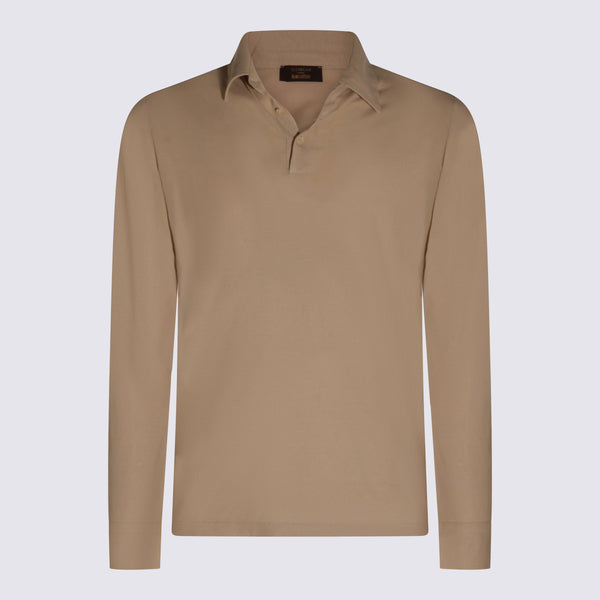 Zanone 100% cotton polo in beige