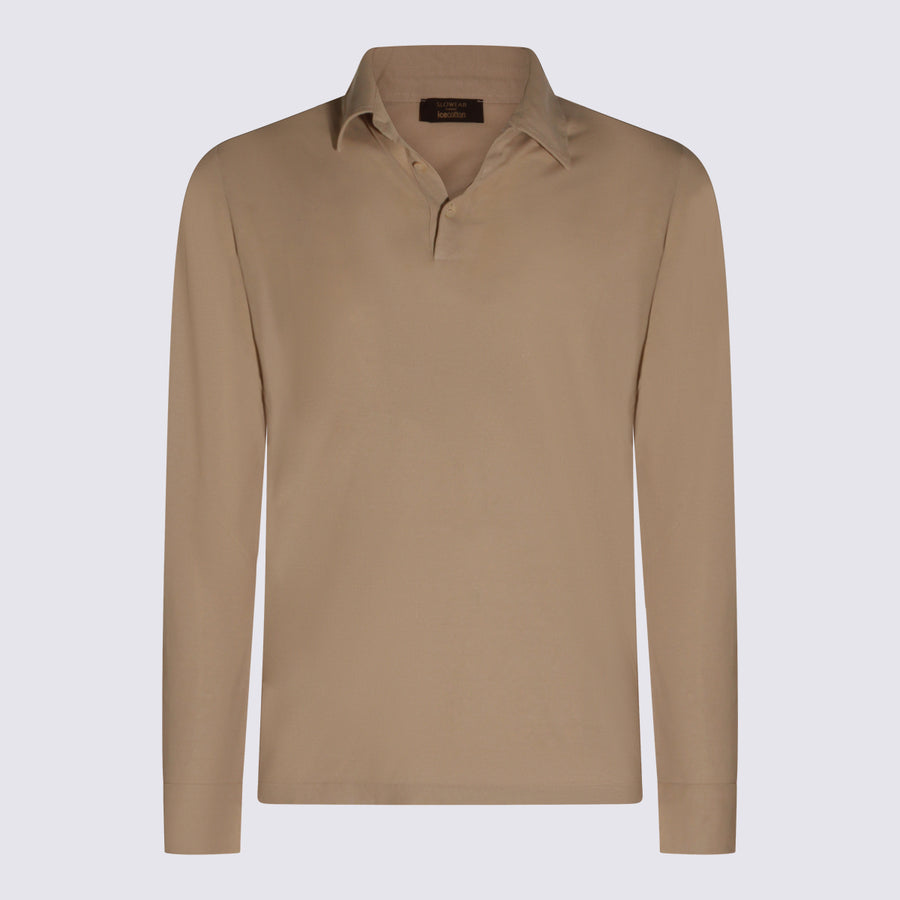 Zanone 100% cotton polo in beige