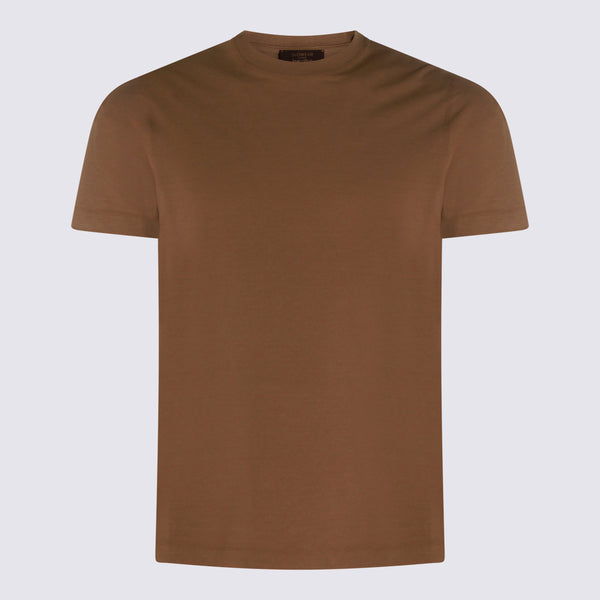 Zanone 100% Cotton t-shirt in brown