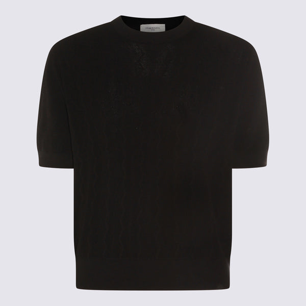 Piacenza Cashmere 55% Silk t-shirt in black