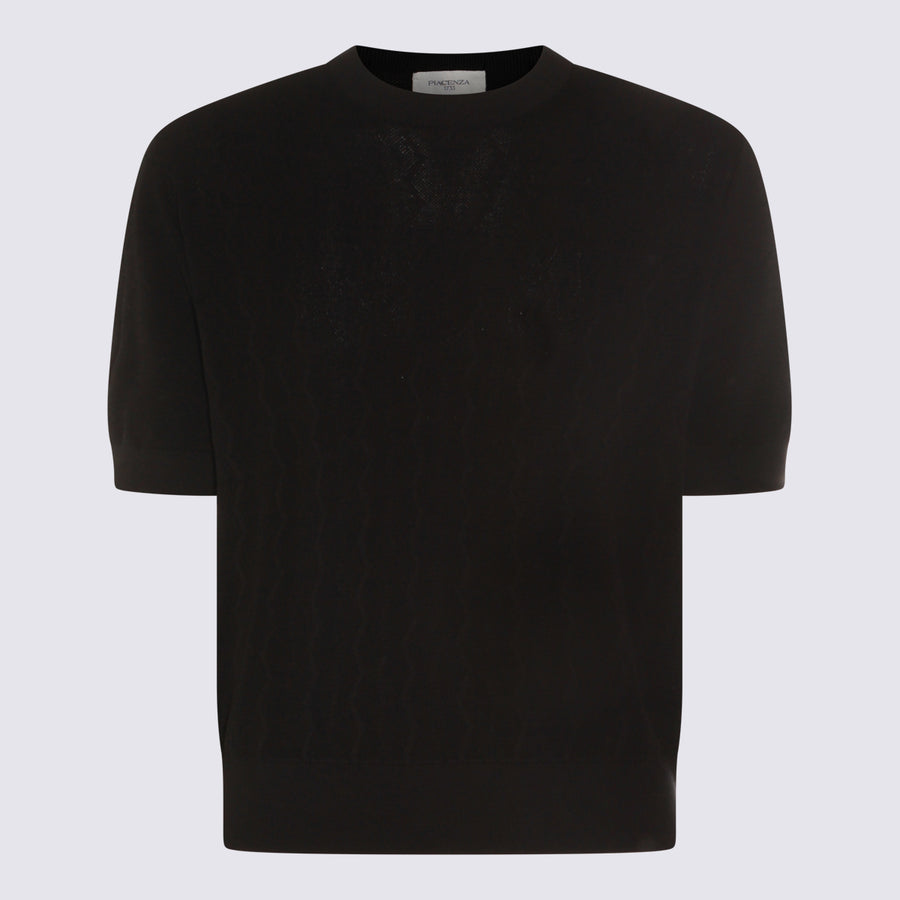 Piacenza Cashmere 55% Silk t-shirt in black