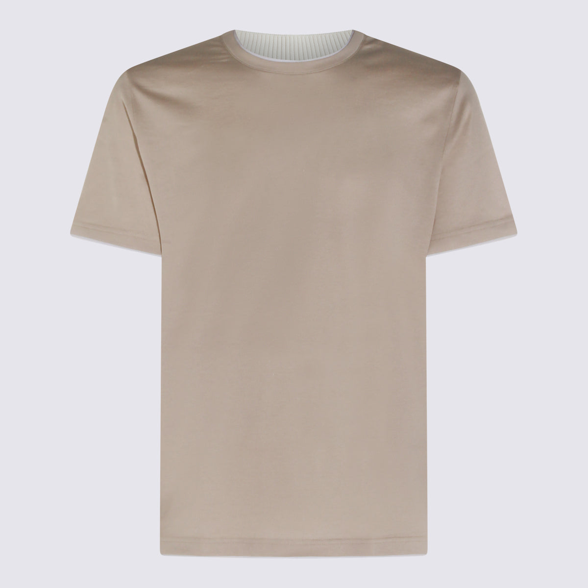 Eleventy T-shirts and Polos Tortora-bianco _100 % Co