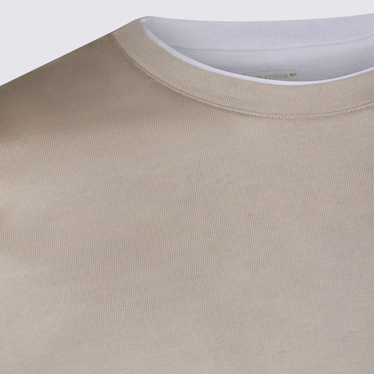 Eleventy T-shirts and Polos Tortora-bianco _100 % Co