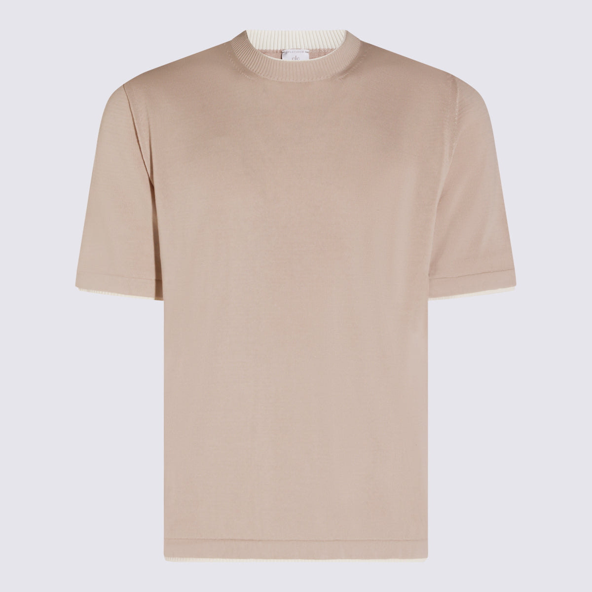 Eleventy T-shirts and Polos Sabbia-bianco _100 % Co